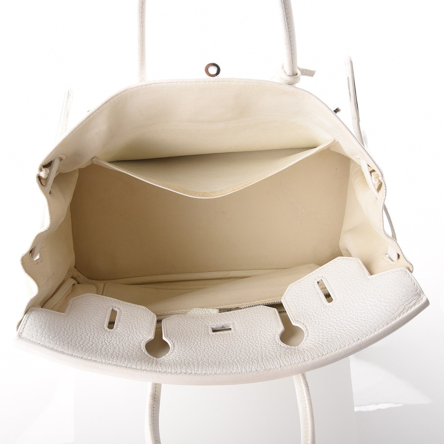 Hermes Taurillon Clemence Birkin 30 White 9 of 44