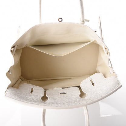 Hermes Taurillon Clemence Birkin 30 White 9 of 44