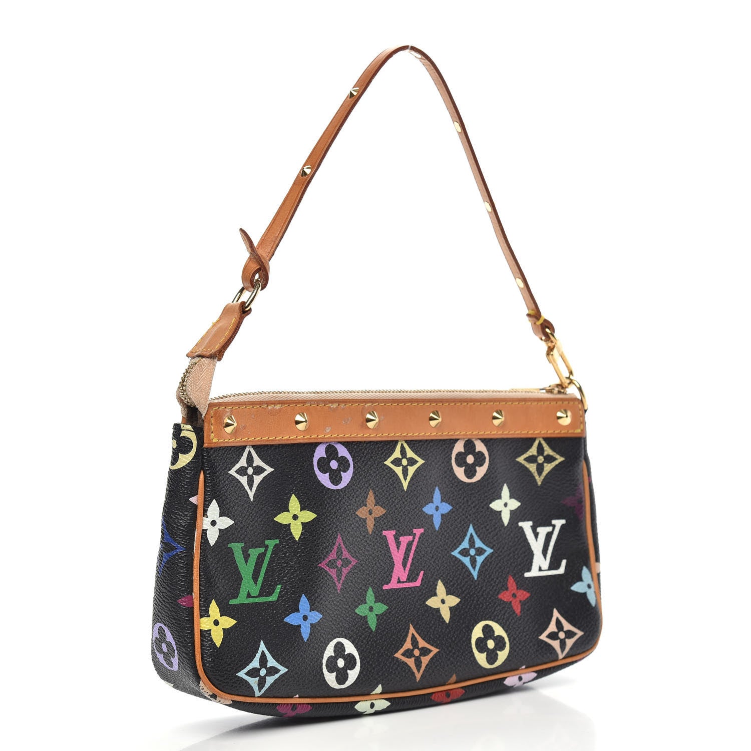 Louis Vuitton Monogram Multicolor Pochette Accessories Black 3 of 12