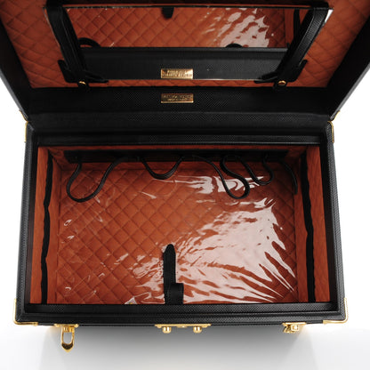 Bottega Veneta Vintage Stamped Calfskin Vanity Trunk Black 8 of 11