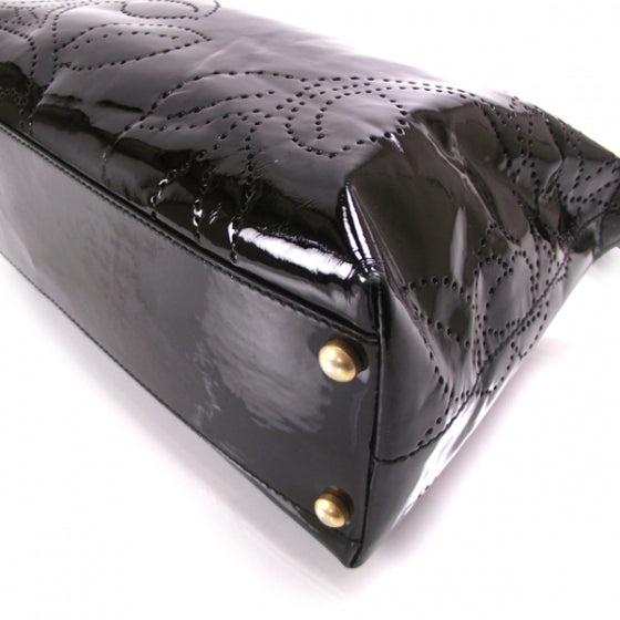 Chanel Patent Perforated Camelia Hobo Black 5 of 12