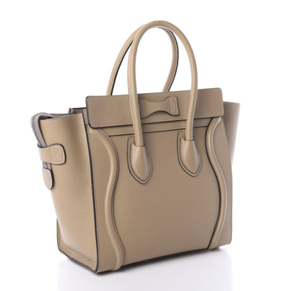 Celine Drummed Calfskin Micro Luggage Dune 3 of 9
