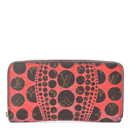 Louis Vuitton Monogram Kusama Pumpkin Dots Zippy Wallet Red 1 of 7