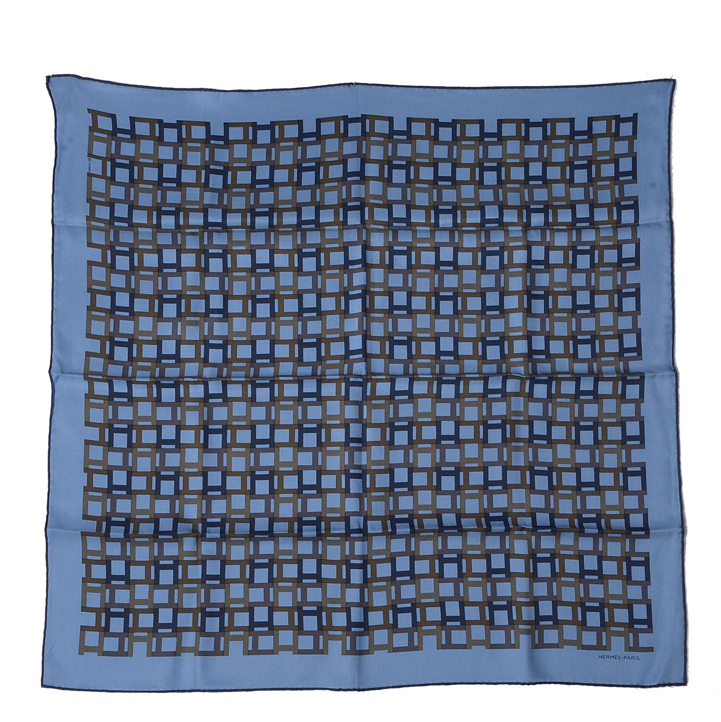 Silk Modulation Scarf 70 Azur Bronze Ardoise