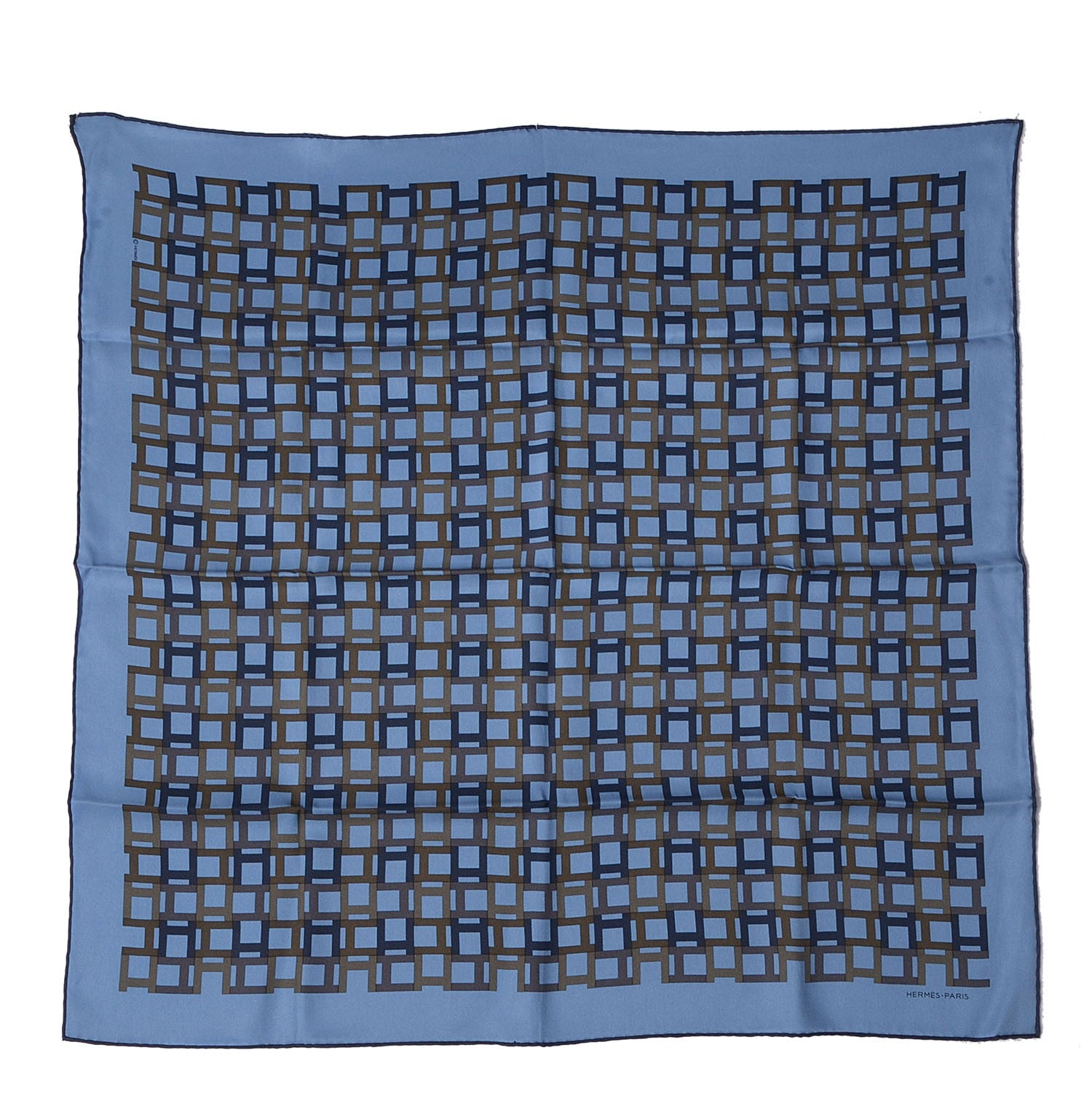 Hermes Silk Modulation Scarf 70 Azur Bronze Ardoise 2 of 5
