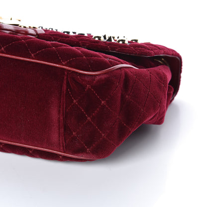 Dolce & Gabbana Velvet Watersnake Embellished Lucia Shoulder Bag Dark Purple 10 of 10