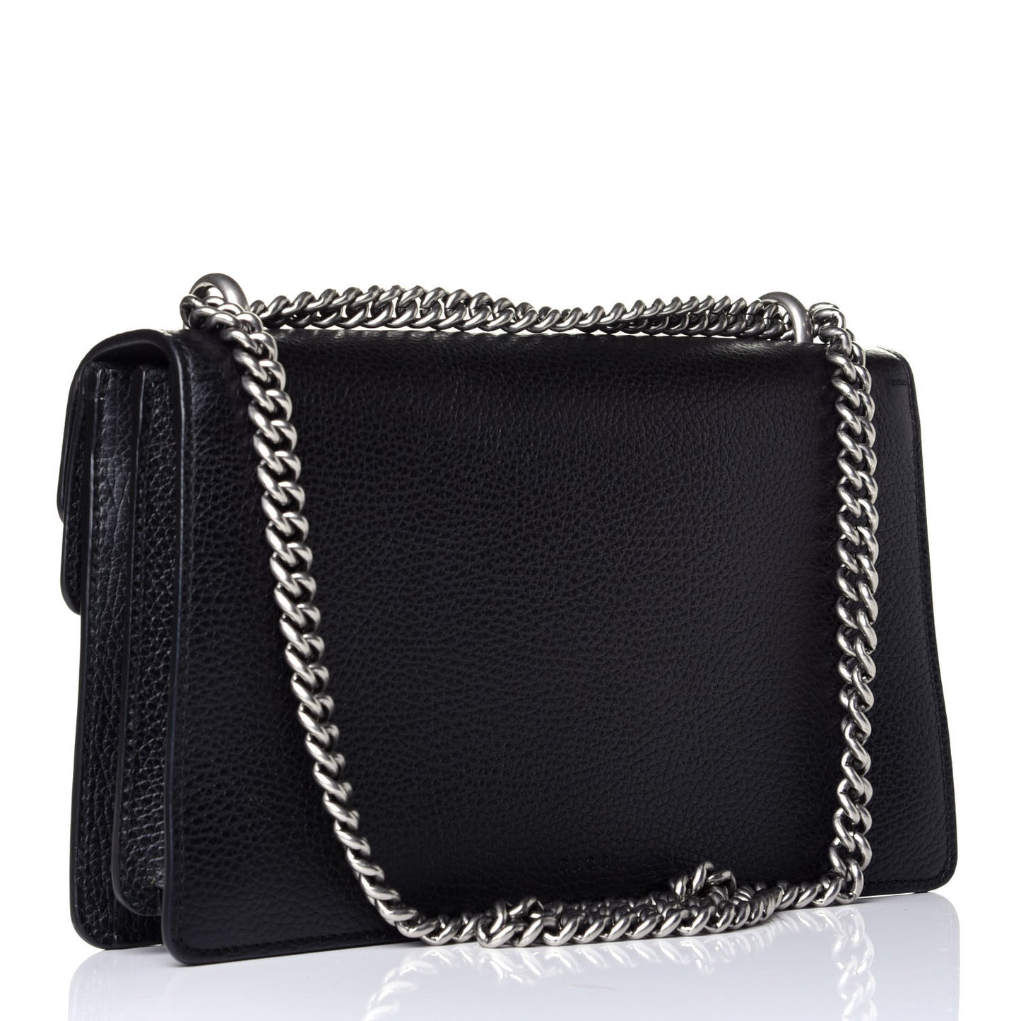 Pebbled Calfskin Small Dionysus Shoulder Bag Black