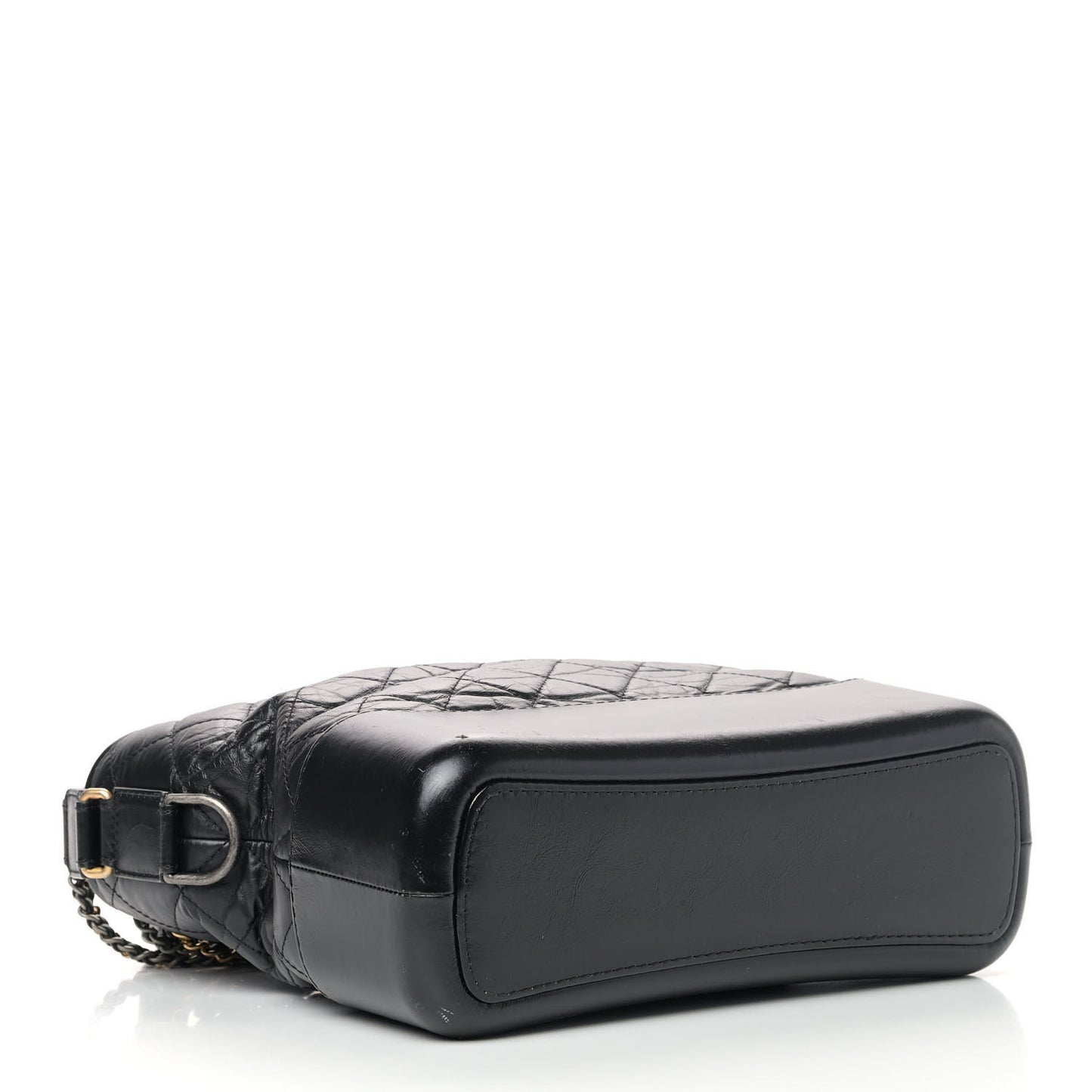 Aged Calfskin Quilted Medium Gabrielle Hobo Black