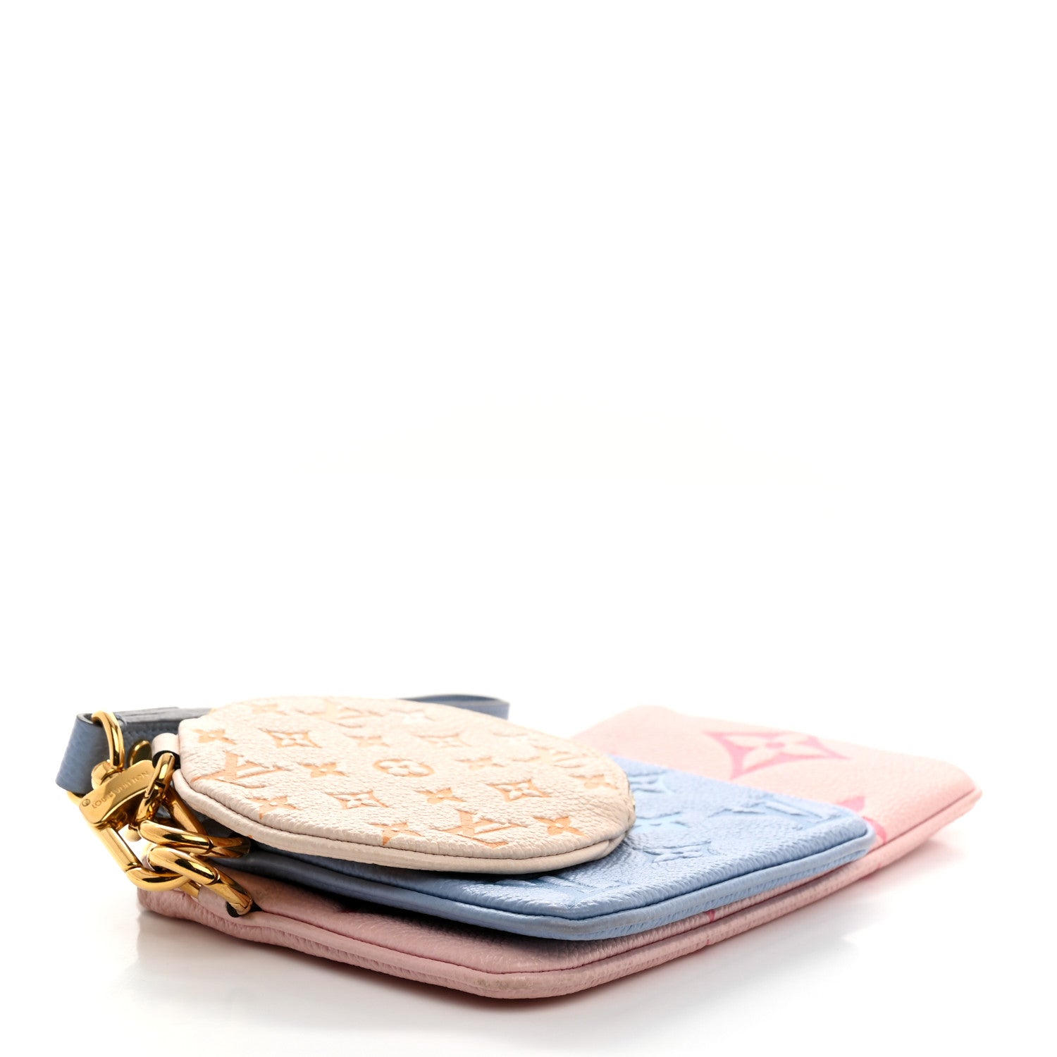 Louis Vuitton Empreinte Monogram Giant By The Pool Trio Pouch Rosebud Summer Blue Cream Saffron 4 of 8