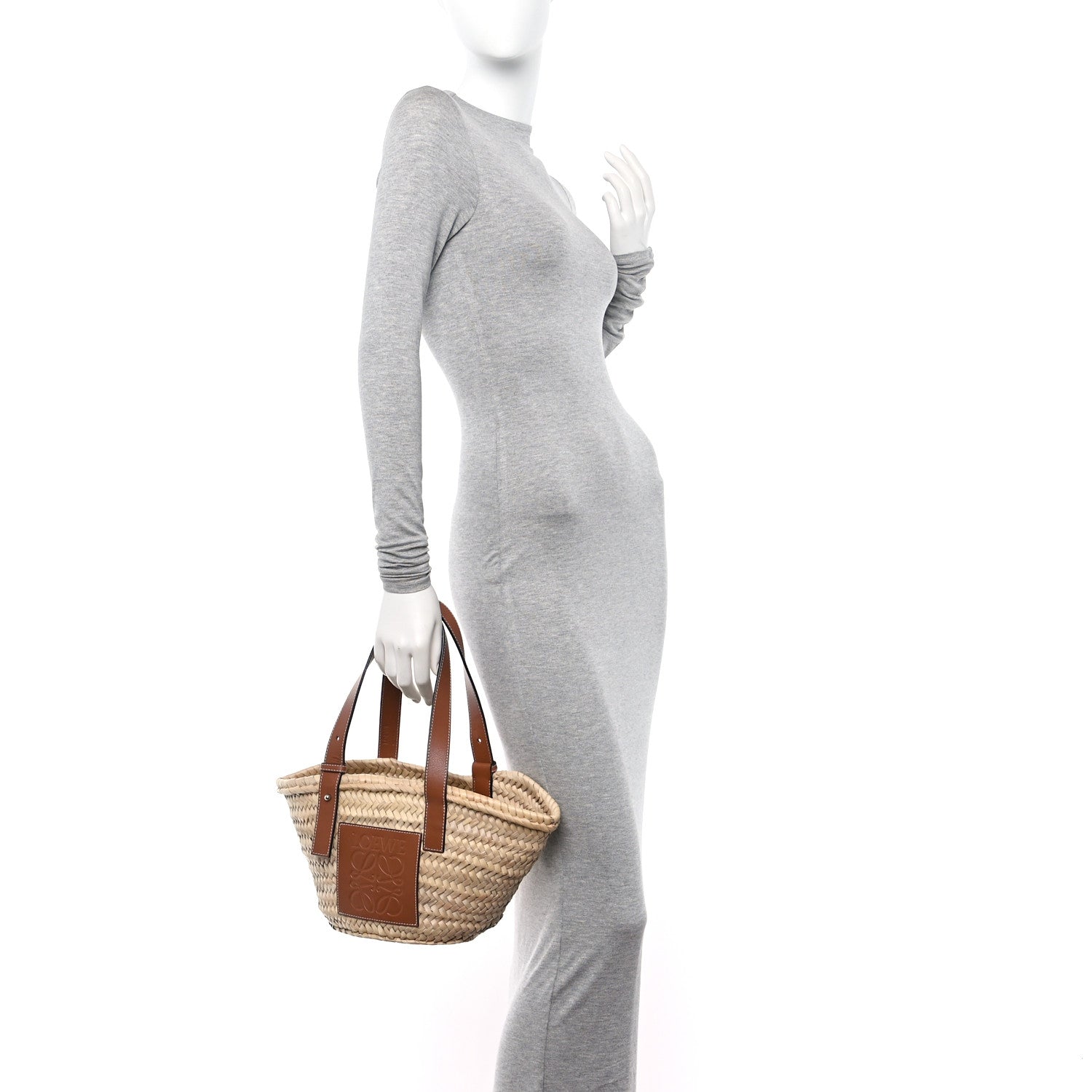 Loewe Raffia Small Basket Tote Bag Natural Tan 2 of 11