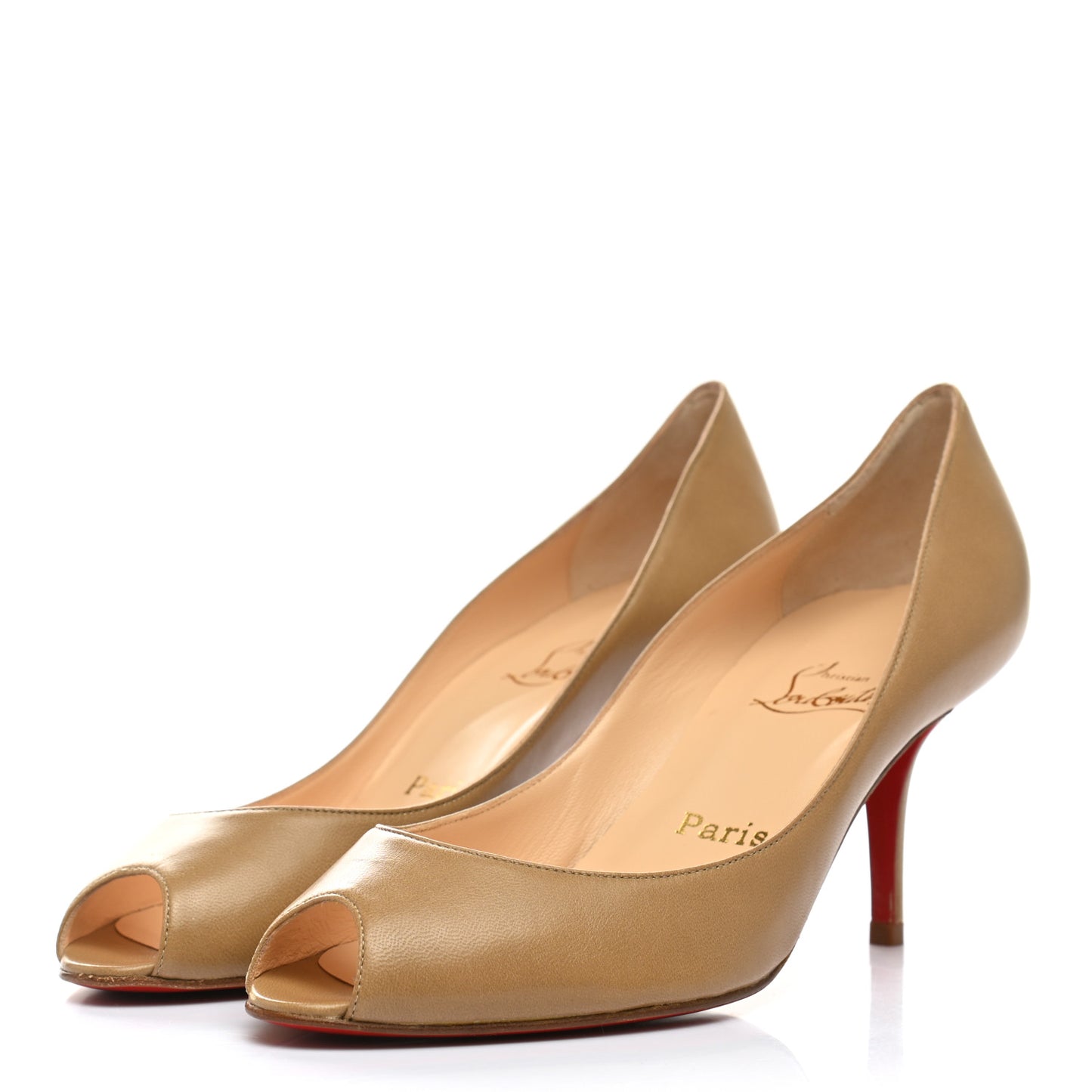 Nappa Peep Toe Pump 39.5 Tan