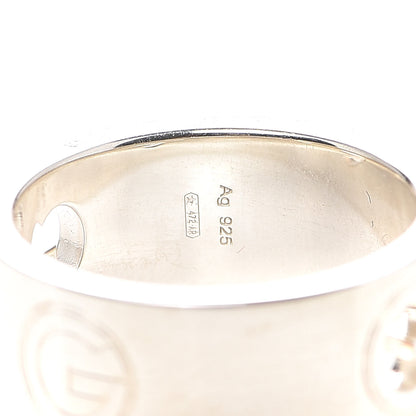 Gucci Sterling Silver G Cutout Band Ring 54 6.75 8 of 9