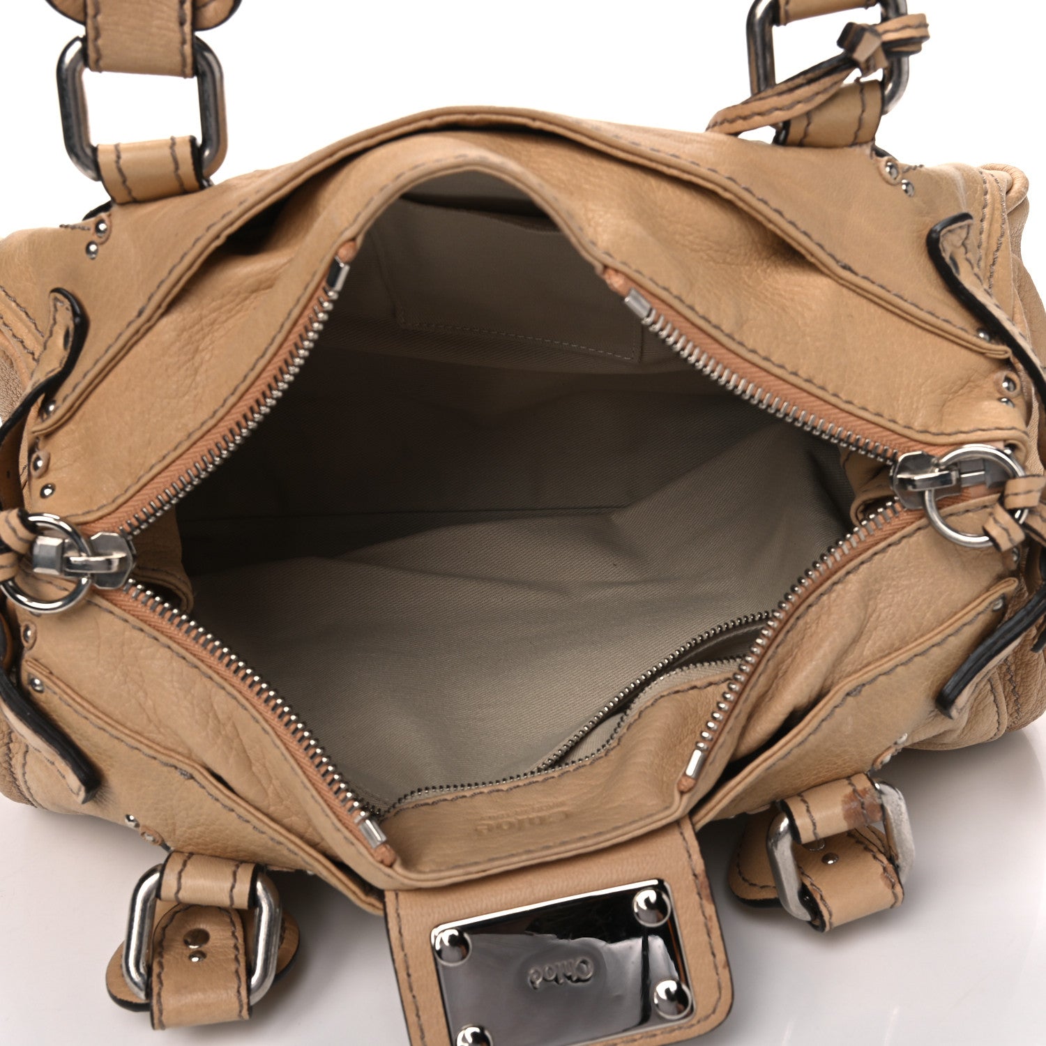 Chloe Calfskin Medium Paddington Satchel Beige 4 of 11