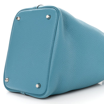 Hermes Taurillon Clemence Picotin Lock 22 MM Blue Jean 10 of 11