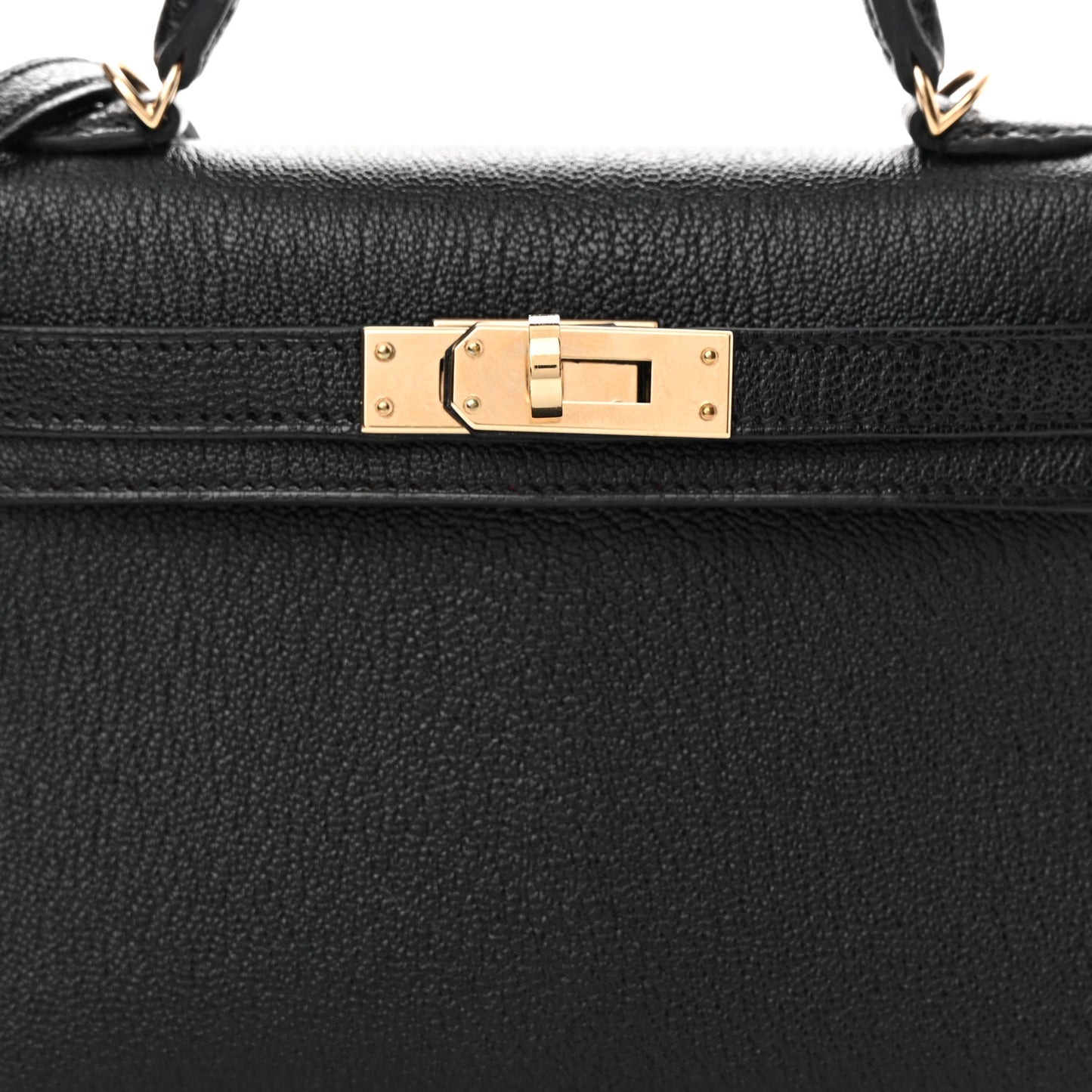 Chevre Mysore Horseshoe Mini Kelly Sellier 20 Black Rouge De Coeur