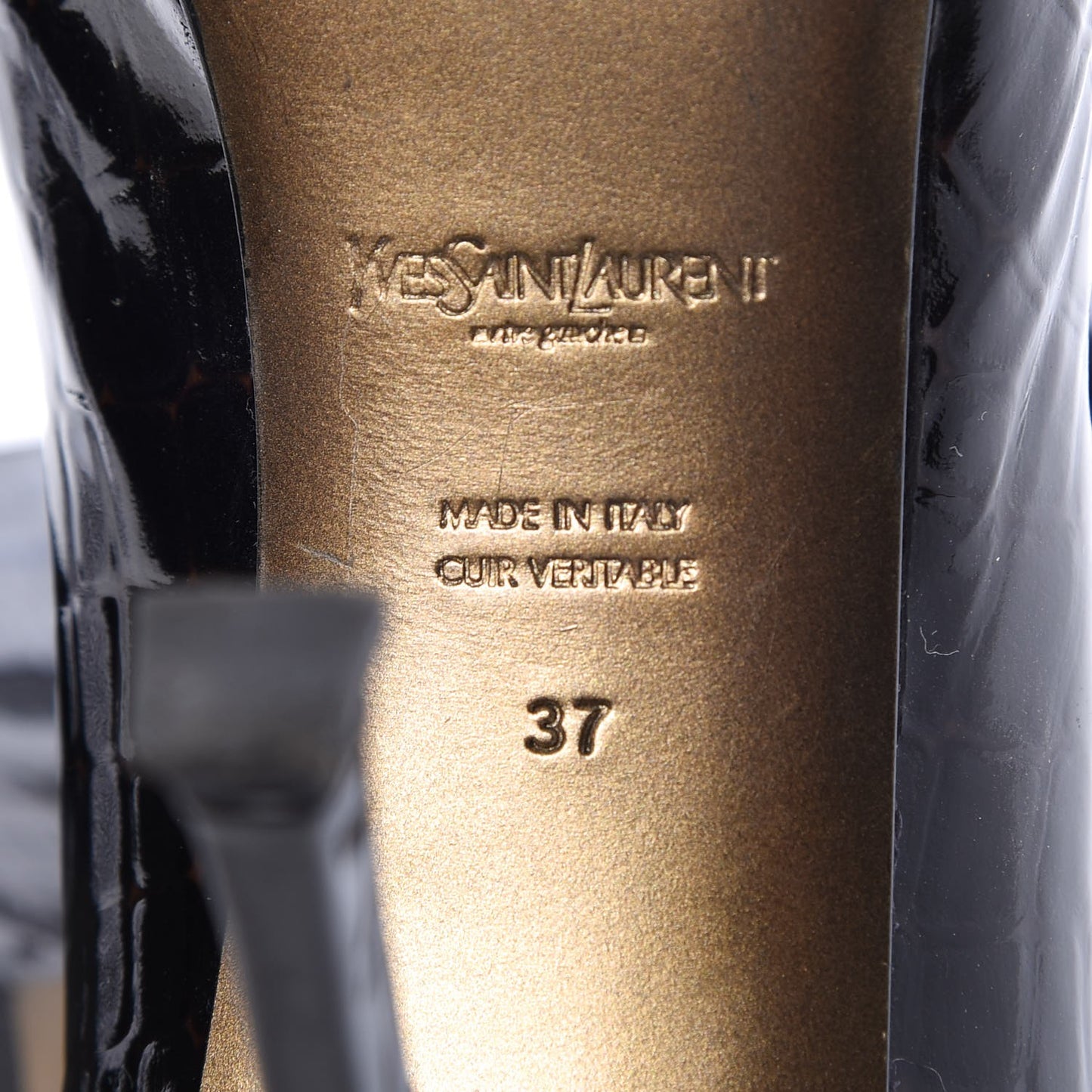 Patent Crocodile Embossed Tribtoo 80 Pumps 37 Black