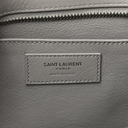 Saint Laurent Smooth Calfskin Crocodile Embossed Baby Monogram Downtown Cabas Gris Perle 6 of 12