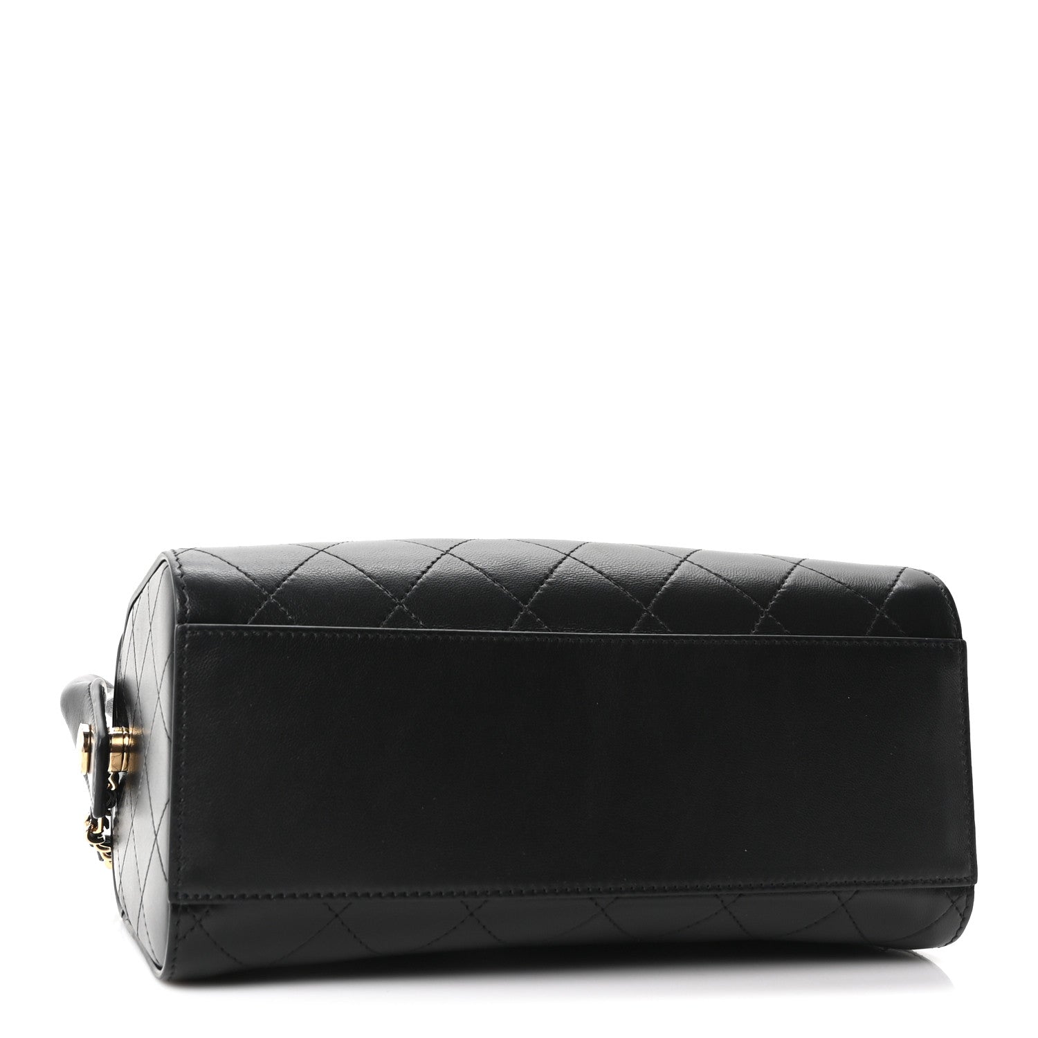 Chanel Lambskin Quilted Turn Around Clutch With Chain Black 4 of 11