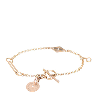 Hermes 18K Rose Gold Diamond Gambade Bracelet XS 1 of 3