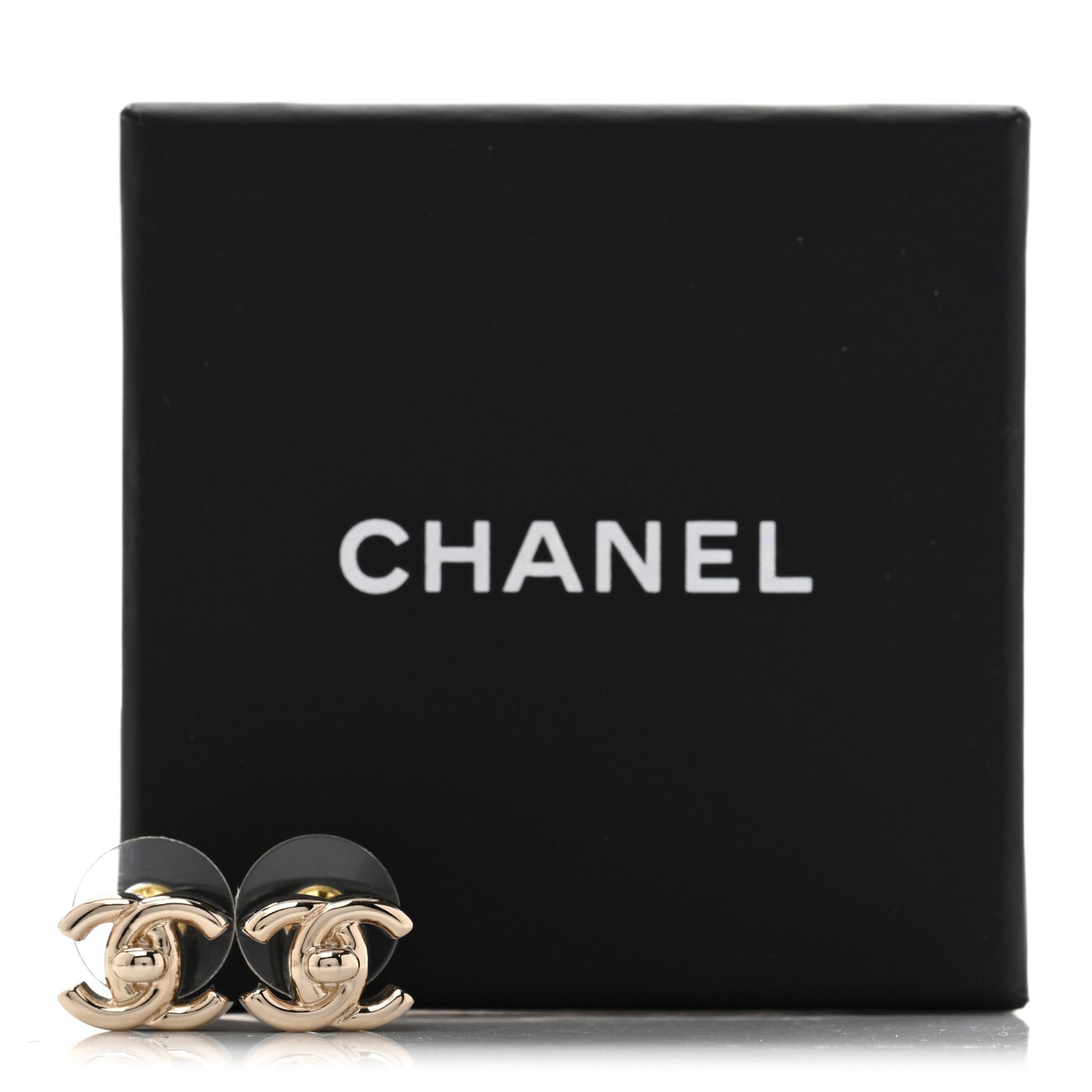 Metal CC Turnlock Earrings Gold