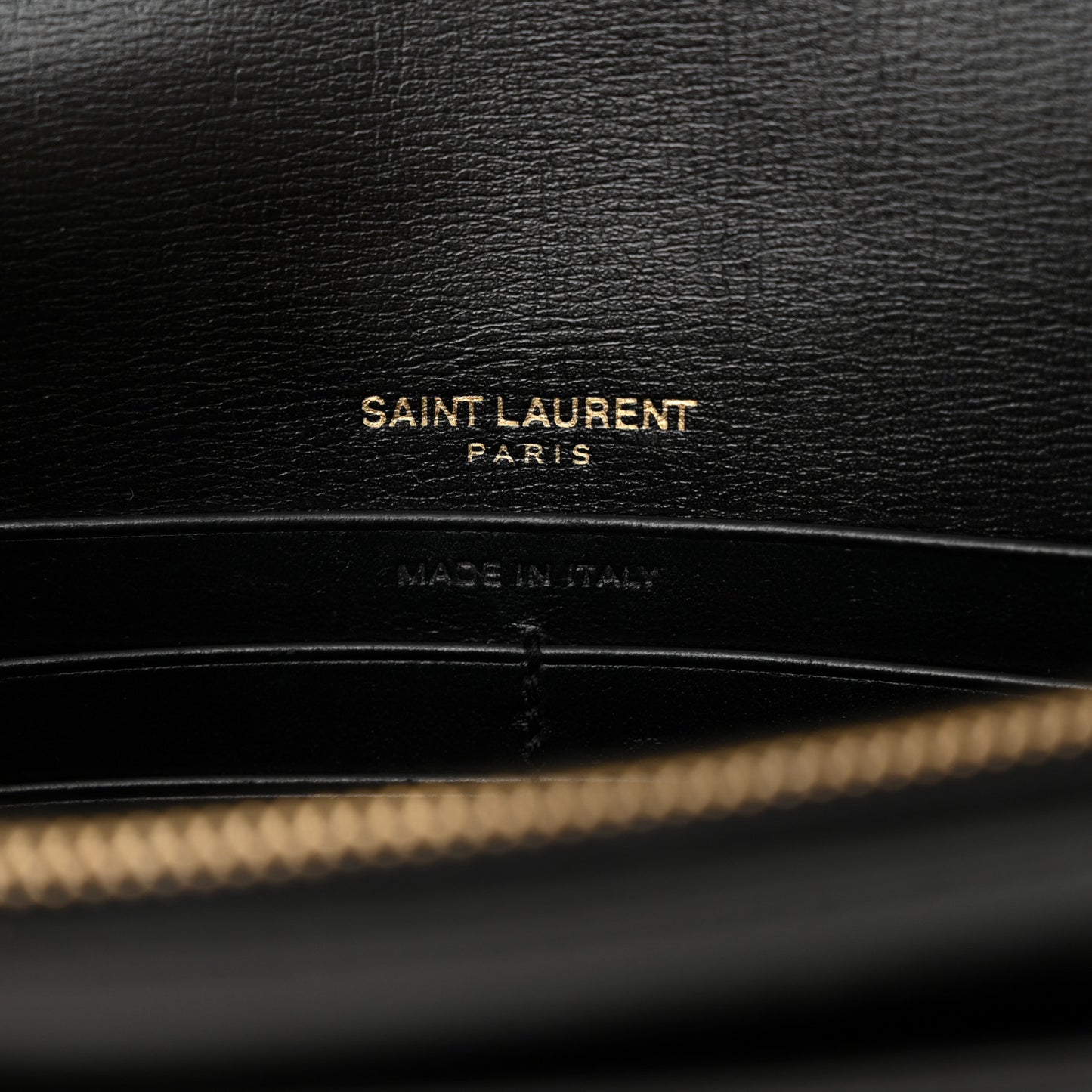 Calfskin Monogram Sunset Chain Wallet Black