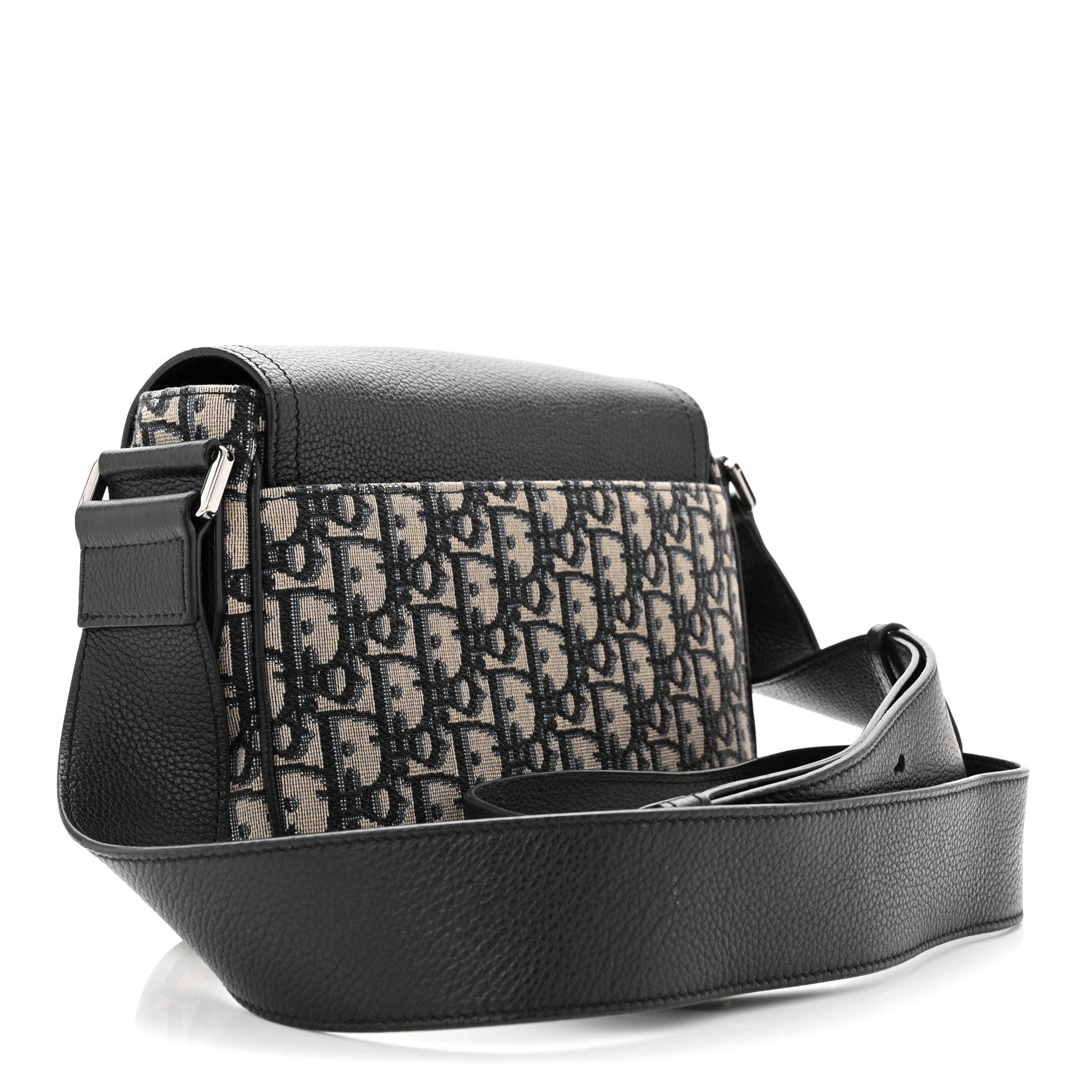 Christian Dior Grained Calfskin Oblique Mini Saddle Messenger Black 3 of 10