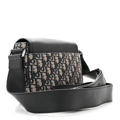 Christian Dior Grained Calfskin Oblique Mini Saddle Messenger Black 3 of 10