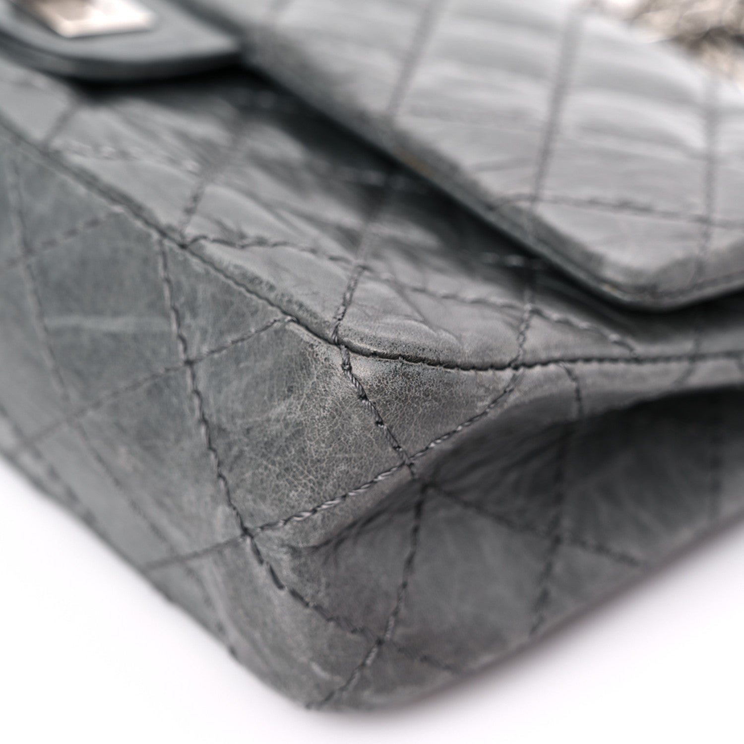 Chanel Aged Calfskin Quilted 50th Anniversary 2.55 Reissue 225 Flap Grey 10 of 21