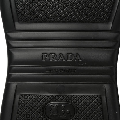 Prada Soft Mellow Rubber Triangle Logo Embossed Womens 25mm Booties 39 Black 8 of 9