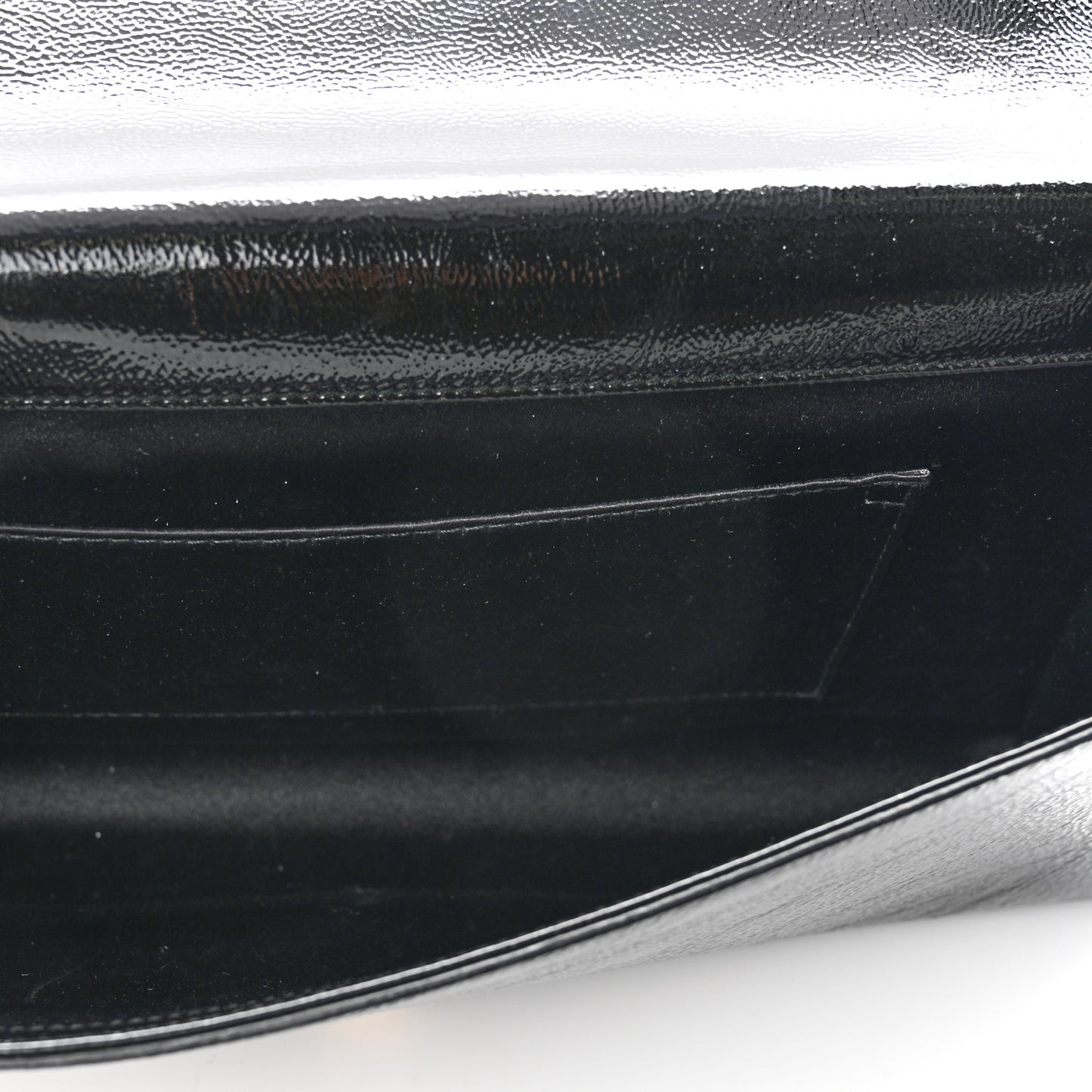 Textured Patent Monogram Large Belle De Jour Clutch Black