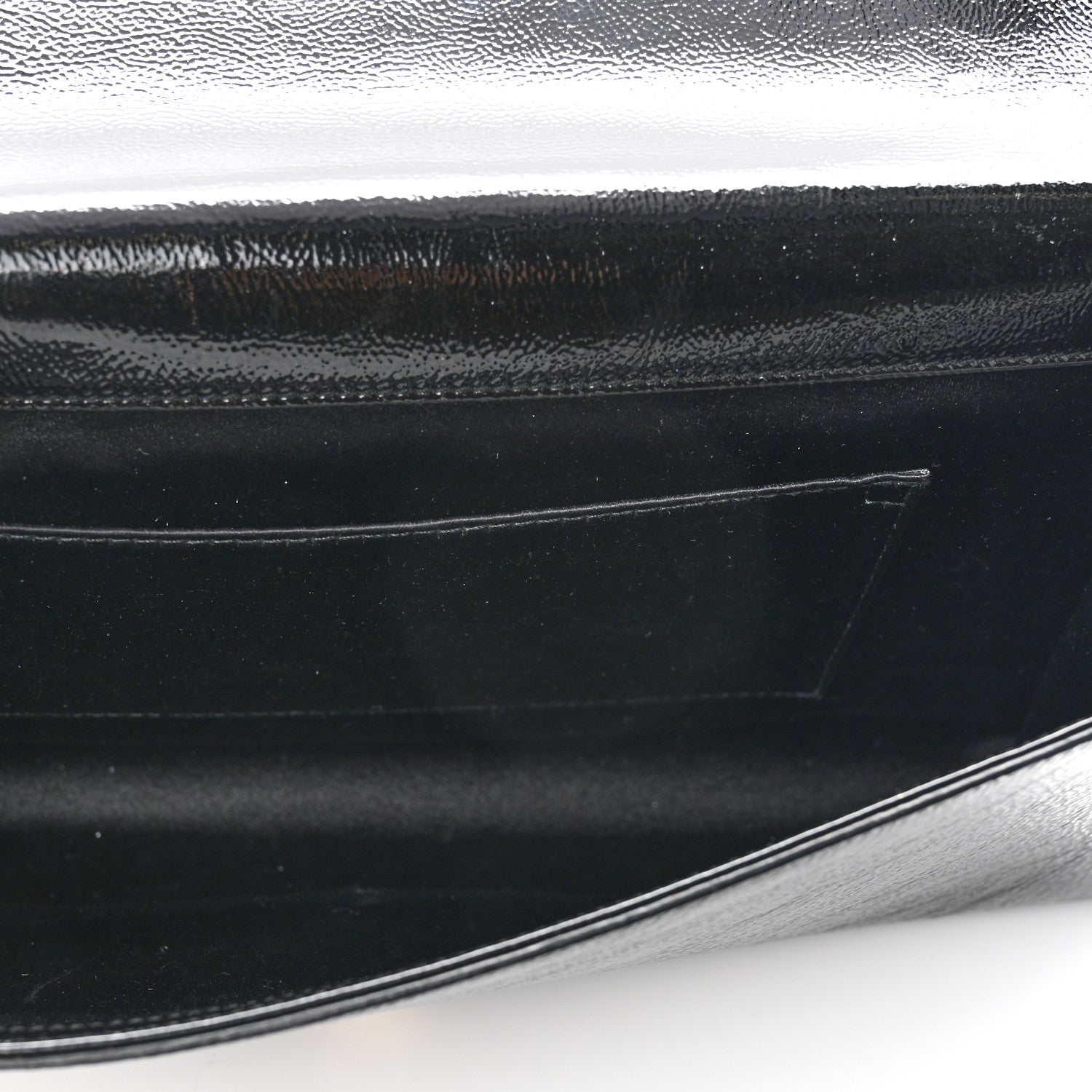 Saint Laurent Textured Patent Monogram Large Belle De Jour Clutch Black 6 of 7
