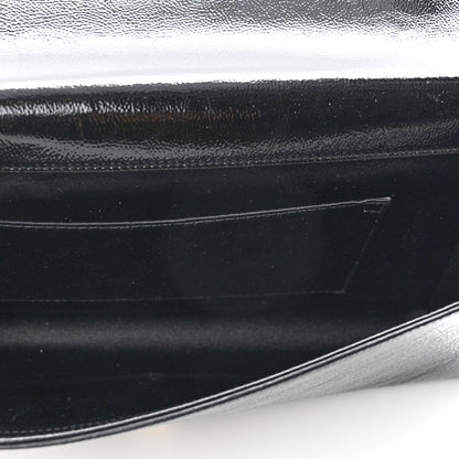 Saint Laurent Textured Patent Monogram Large Belle De Jour Clutch Black 6 of 7