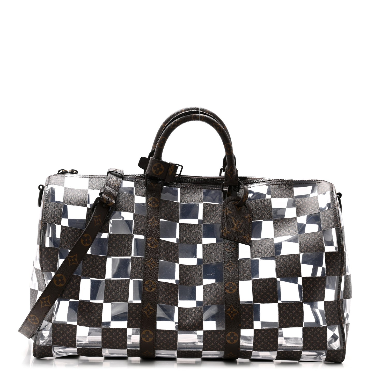 PVC Monogram Chess Keepall Bandouliere 50