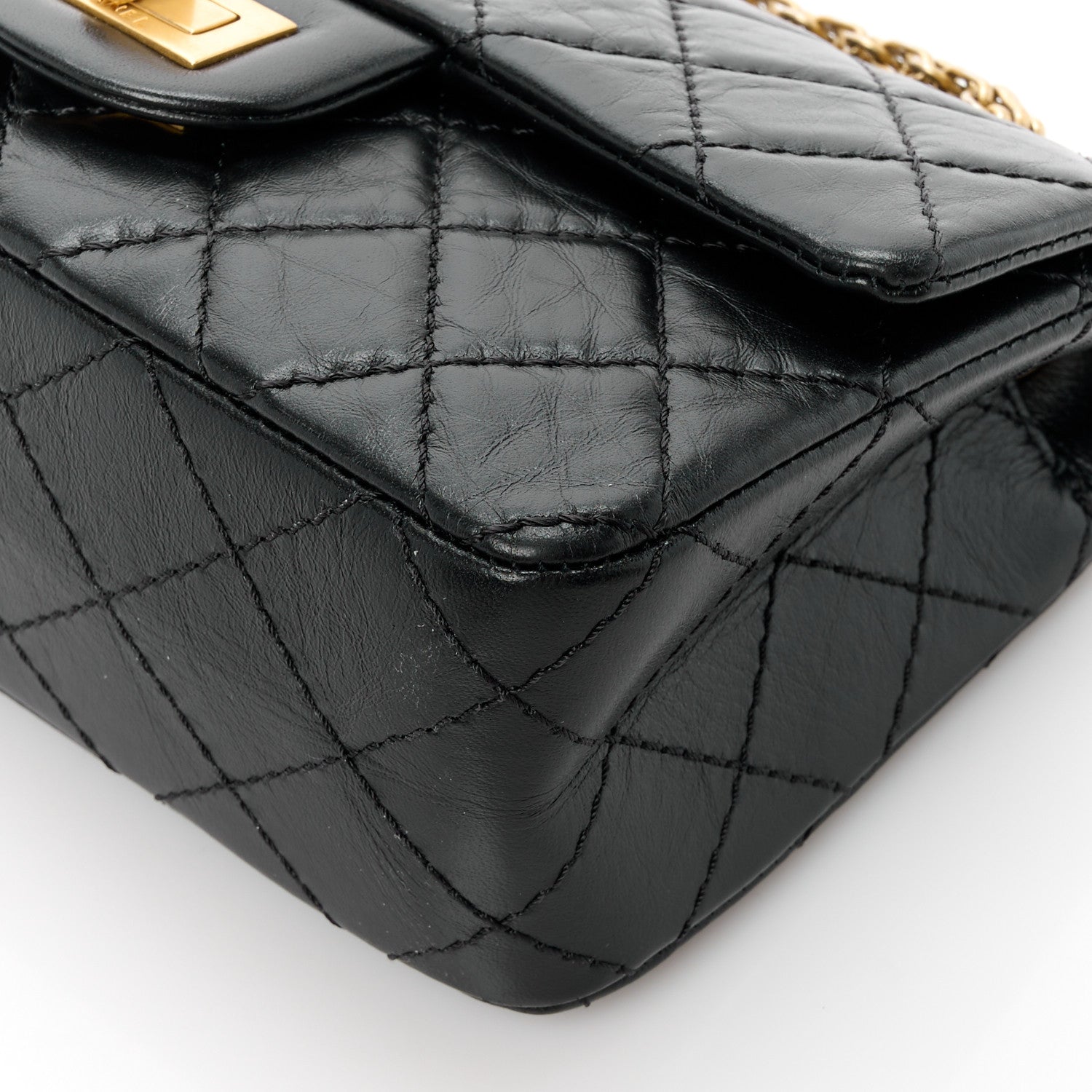 Chanel Aged Calfskin Quilted 2.55 Reissue Mini Flap Black 10 of 11