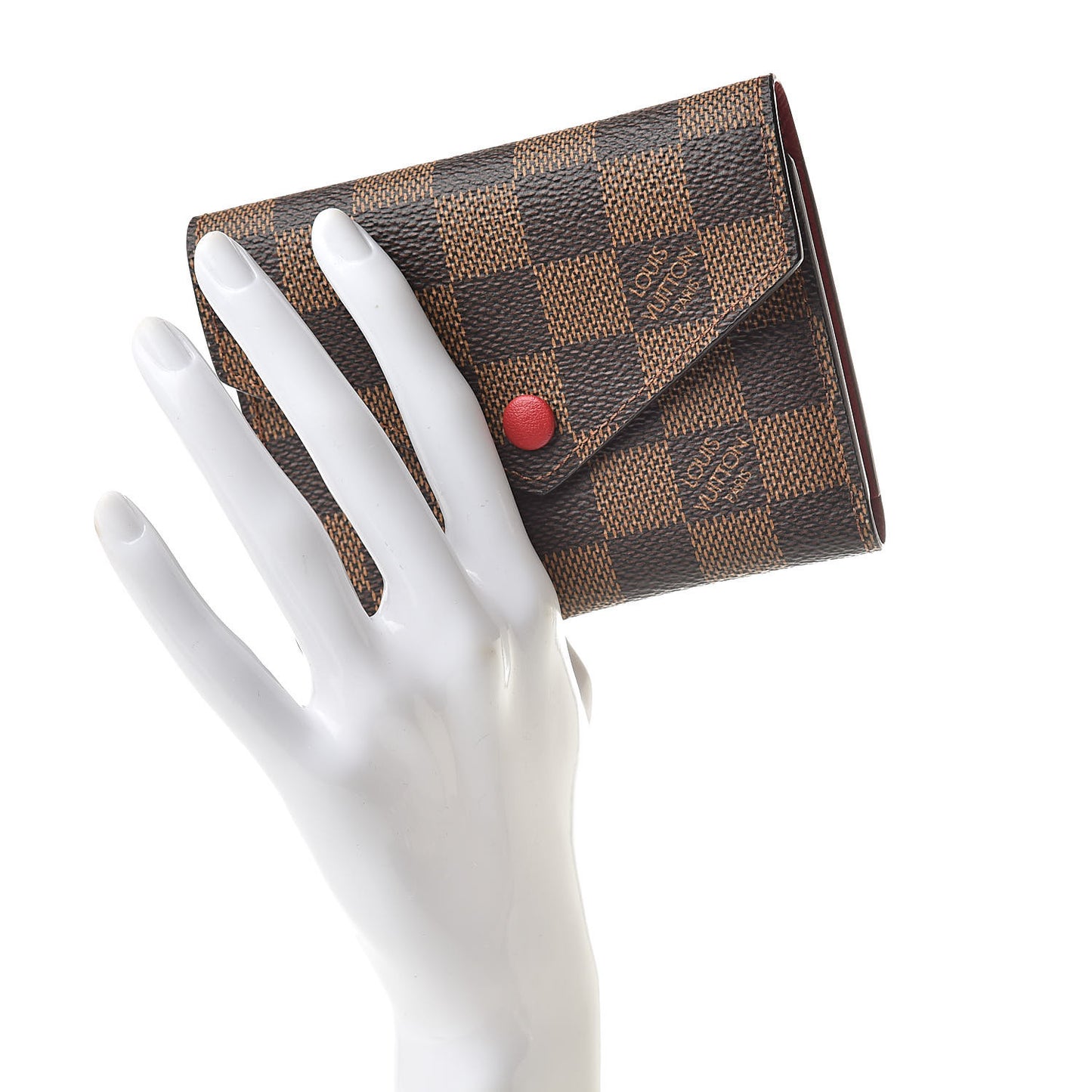 Damier Ebene Victorine Wallet Red
