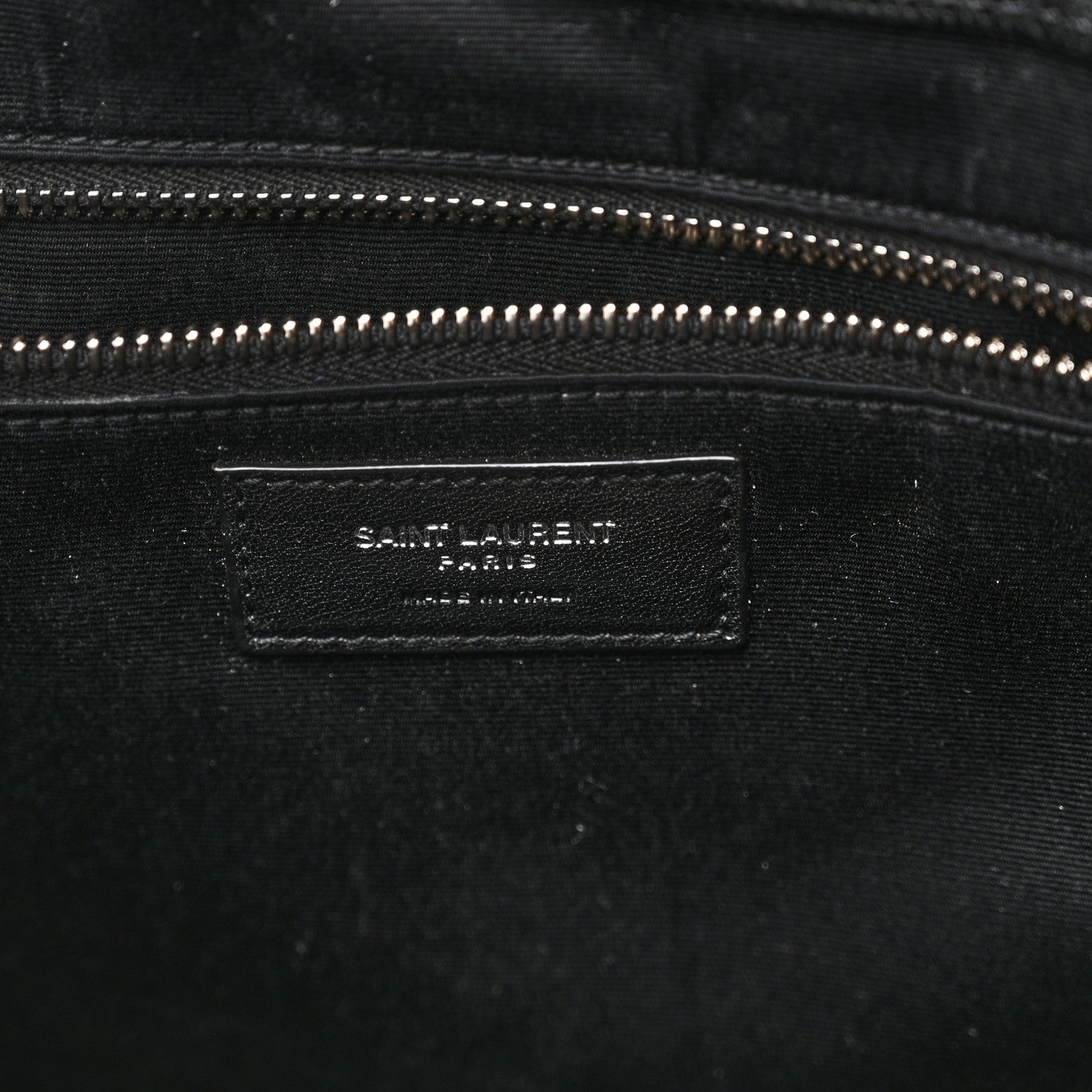 Saint Laurent Raffia Linen Calfskin Rive Gauche Tote Black 6 of 10