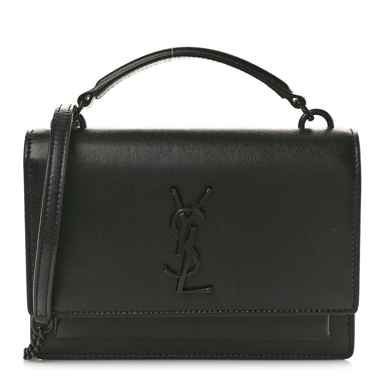 Calfskin Monogram Sunset Chain Wallet Black