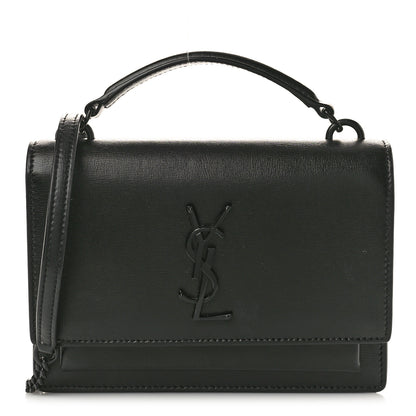 Saint Laurent Calfskin Monogram Sunset Chain Wallet Black 1 of 11