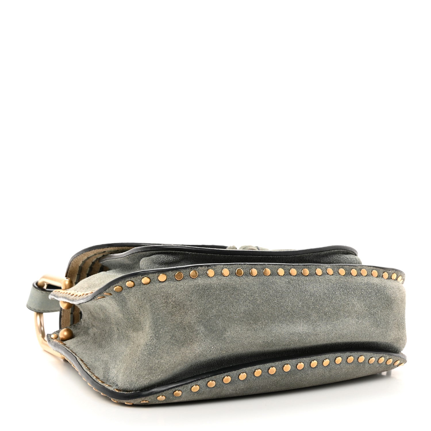 Chloe Suede Calfskin Braided Small Hudson Shoulder Bag Blue 4 of 15