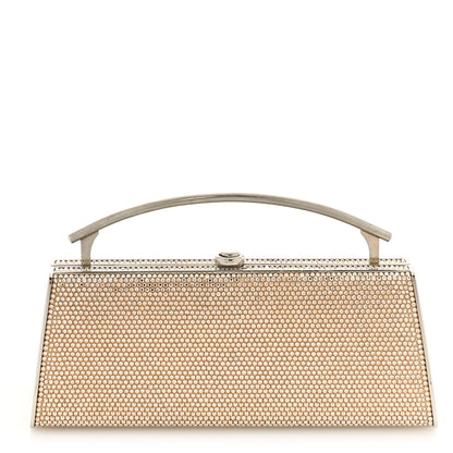 Judith Leiber Swarovski Crystal Top Handle Minaudiere Clutch Gold 1 of 8