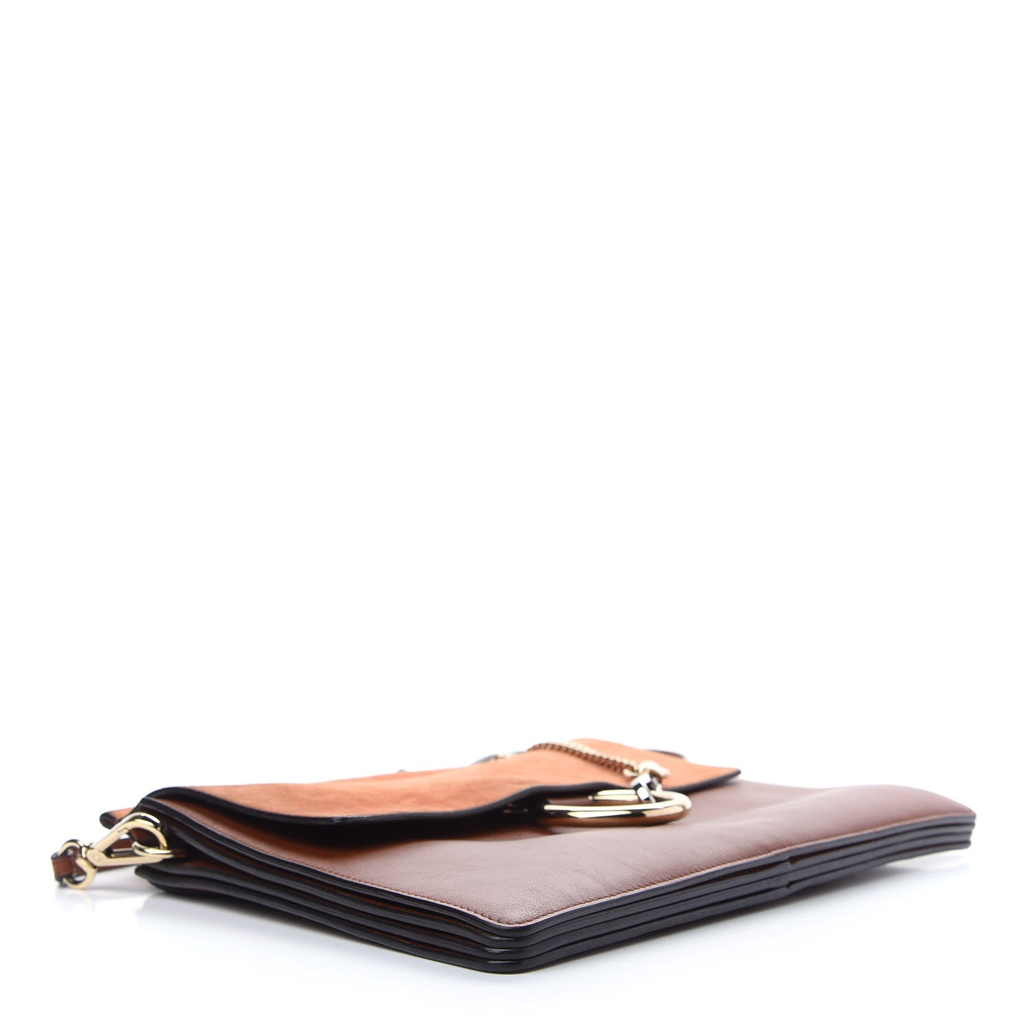 Chloe Suede Calfskin Medium Faye Shoulder Bag Tobacco 4 of 11