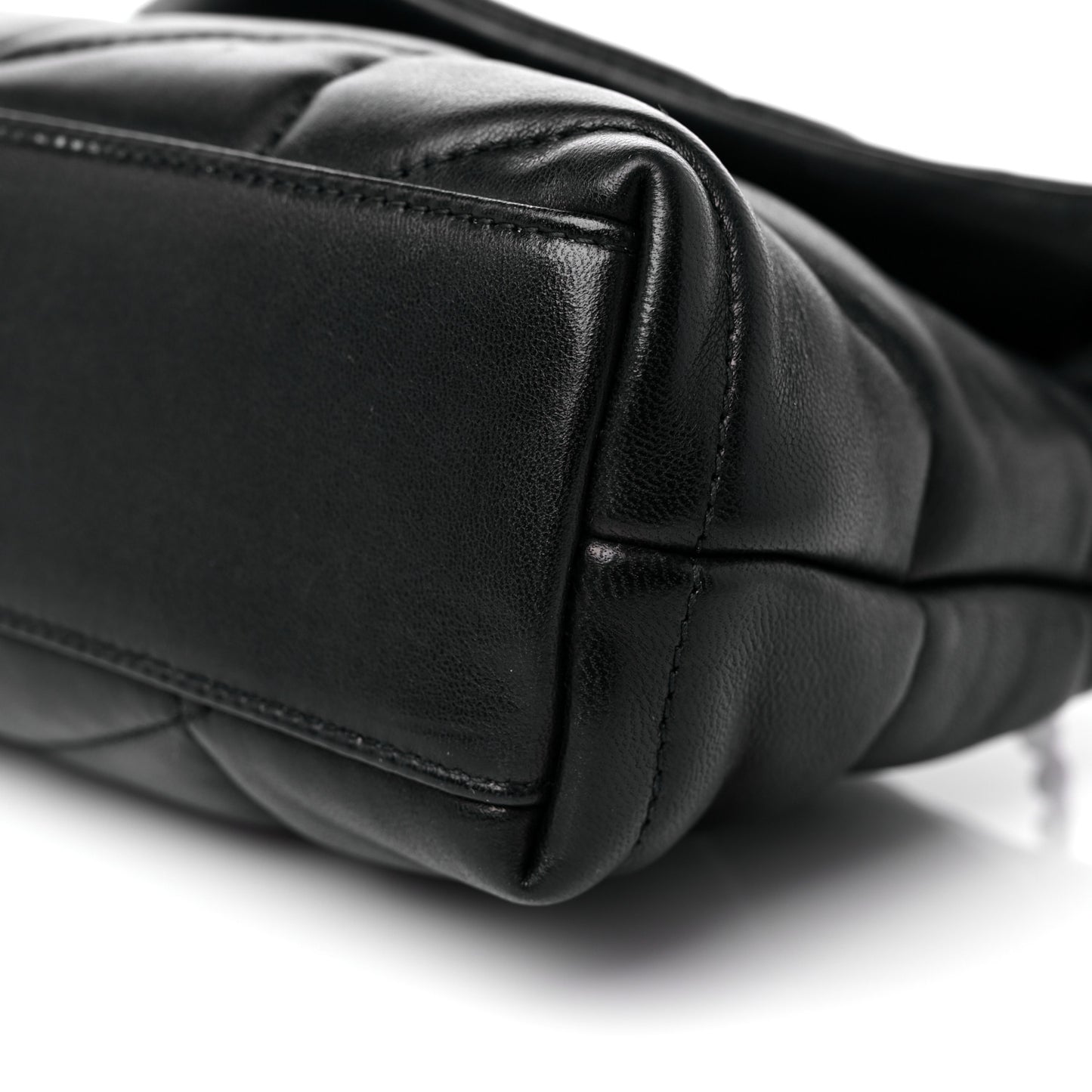 Lambskin Quilted Toy Loulou Puffer Monogram Chain Satchel Black
