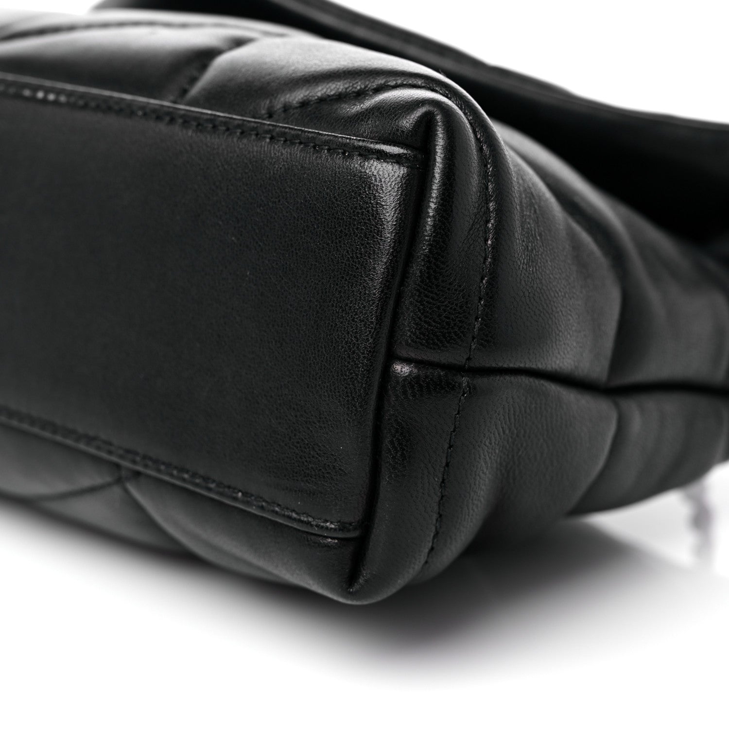 Saint Laurent Lambskin Quilted Toy Loulou Puffer Monogram Chain Satchel Black 10 of 13