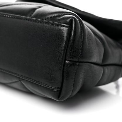 Saint Laurent Lambskin Quilted Toy Loulou Puffer Monogram Chain Satchel Black 10 of 13