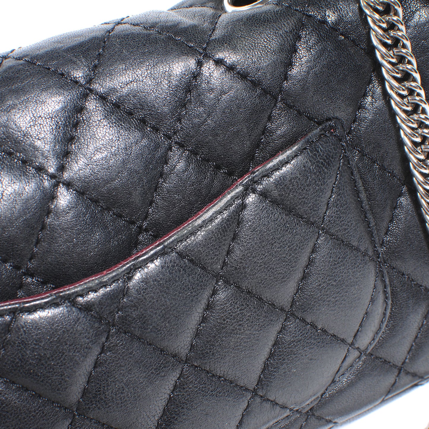 Lambskin Quilted East West Flap Bijoux Chain Black