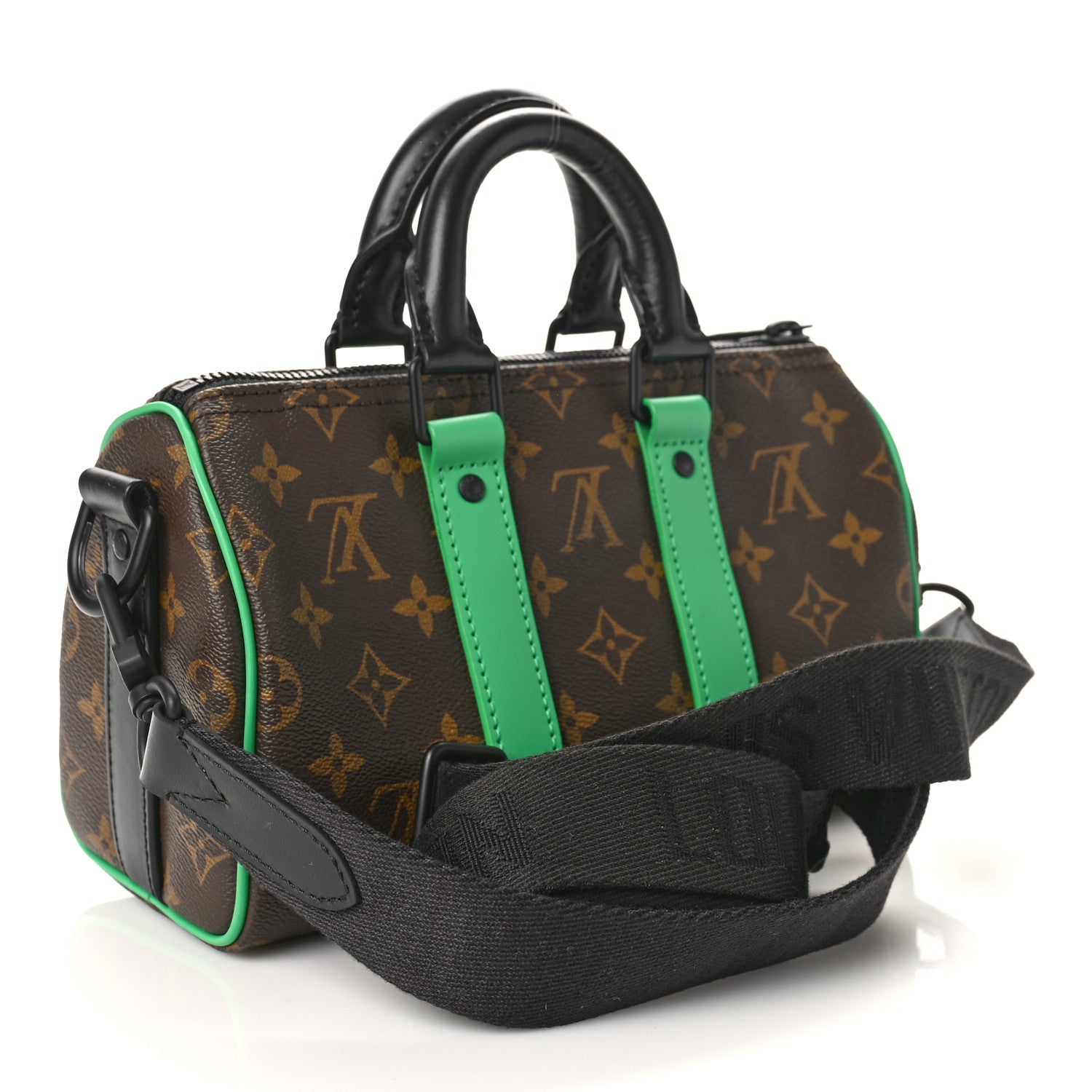 Louis Vuitton Monogram Macassar Keepall Bandouliere 25 Minty Green 3 of 8