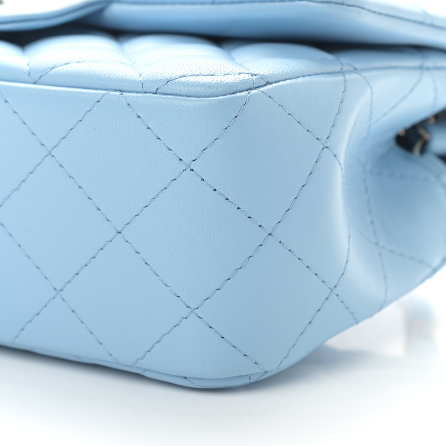 Chanel Lambskin Quilted Mini Rectangular Flap Light Blue 10 of 11