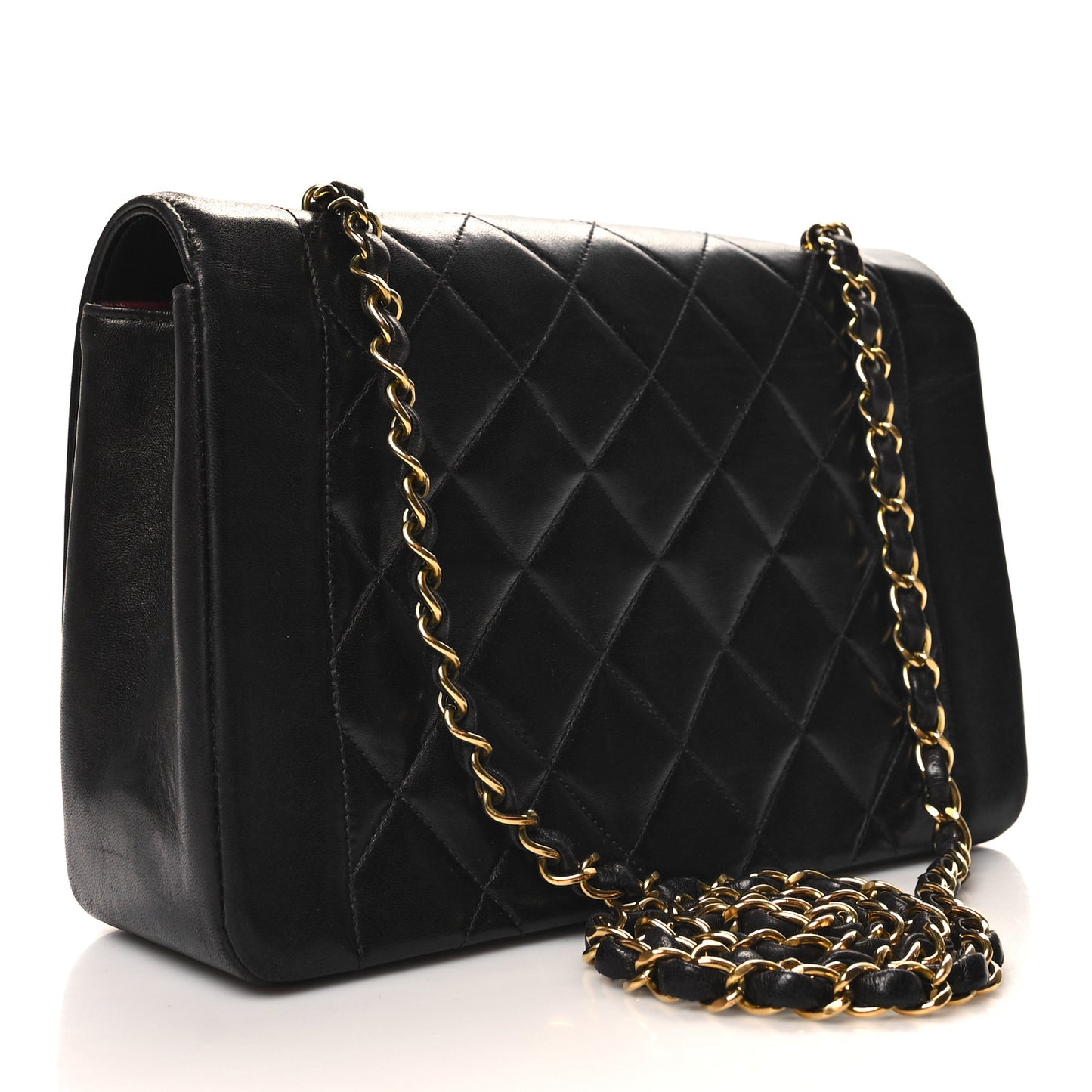Lambskin Quilted Medium Single Flap Black