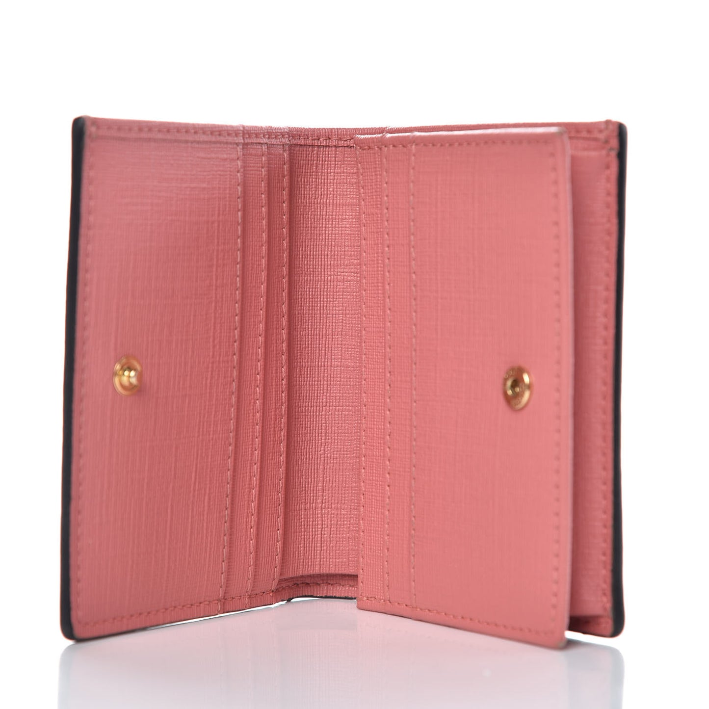 GG Supreme Monogram Face Embroidered Card Case Wallet Pink