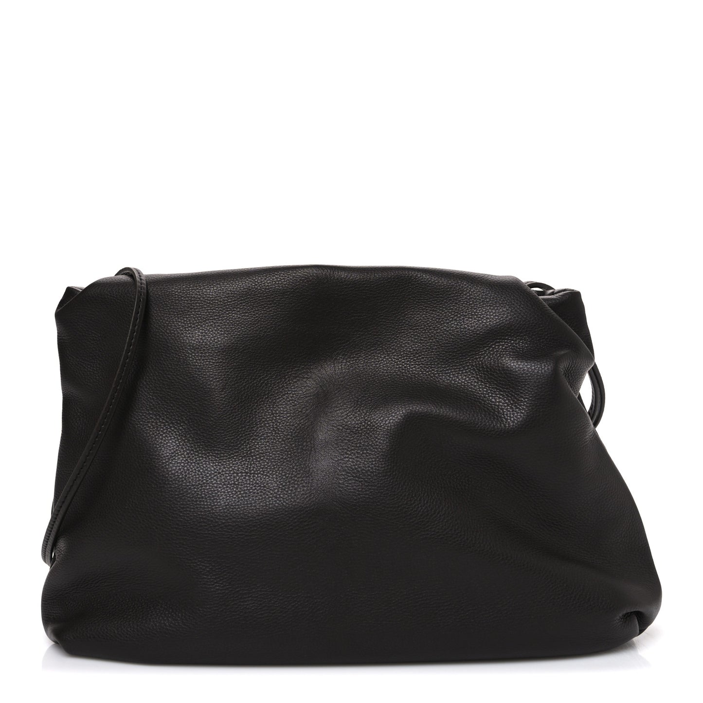 Grained Calfskin Bourse Clutch Dark Brown